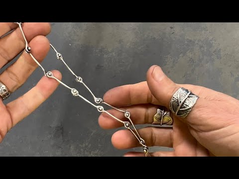 Barbell chain tutorial in sterling silver￼