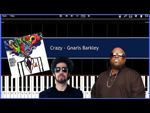 Crazy - Gnarls Barkley (Synthesia) [Tutorial] [Instrumental Video] [Download]