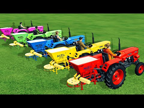 WORK WITH COLORS - TRANSPORTING COLORED MINI TRACTORS FOR LIME WORK - Farming Simulator 22 🔥