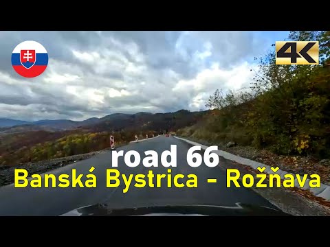 [Long] Driving on Slovak road 66, 65, 67 from Žiar nad Hronom to Rožňava | fall 2023 | 4K