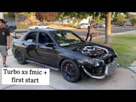 turbo xs fmic install + first start on my 04 sti!!!