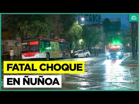 Trágico accidente en Ñuñoa: Un conductor perdió la vida tras chocar con un bus del sistema Red