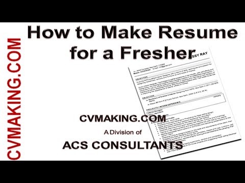 How to make CV Resume of a Fresher