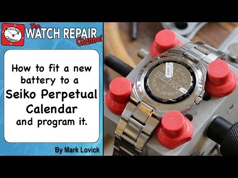 精工萬年曆怎麼復位，裝新電池。手錶維修教程。8F32 (How to reset a Seiko perpetual calendar and fit a new battery. Watch repair tutorials. 8F32)