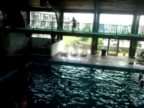 red jacket resort indoor pool balcony jump