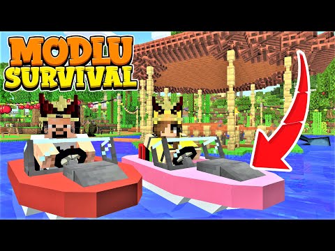HIZLI DENİZ TEKNESİ ve OTOMATİK BENZİN SİSTEMİ - Minecraft Modlu Survival #17 @AtariKafa