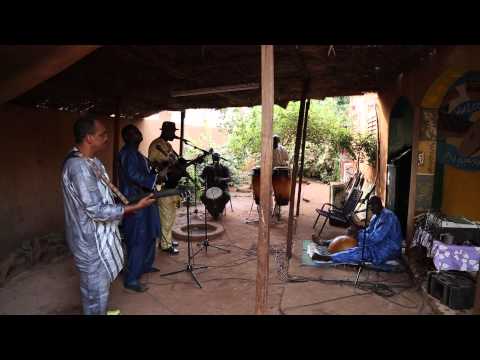 In the studio in Mali with Ali Farka Toure Band