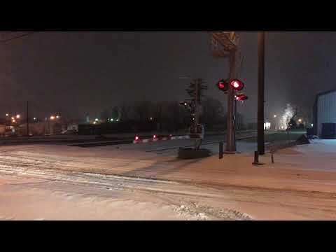 Super long Lawrenceburg KY NS train in heavy snow