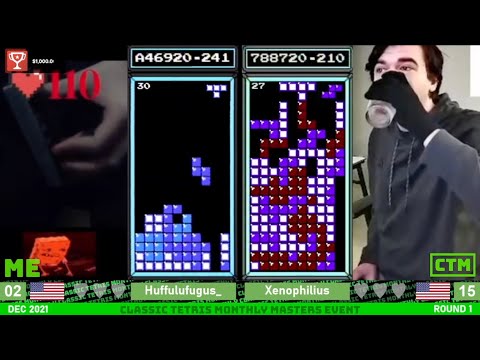 MASTERS Rd. 1: Huff vs Xenophilius OOPS ALL ROLLERS!  – Classic Tetris Monthly December 2021 [4/15]