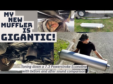 Straight Pipe to Diamond Eye Big Dog Muffler & Upower Resonator - 02 Ford 7.3 Powerstroke E350