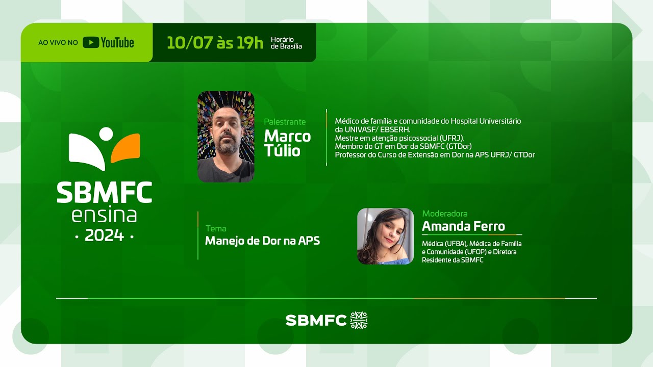 SBMFCensina 2024 - Manejo de Dor na APS