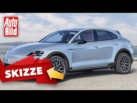 Porsche Macan (2022) | An welchen Porsche erinnert dieses mögliche Design des E-Macan? | Skizze