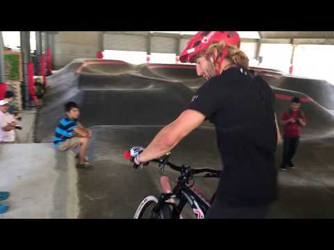 Adrien Loron pumps it up at The Bike Playground