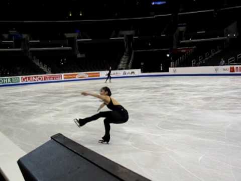 Miki Ando BEST CLEAN QUAD SALCHOW at Worlds 09 Practice MVI 7613