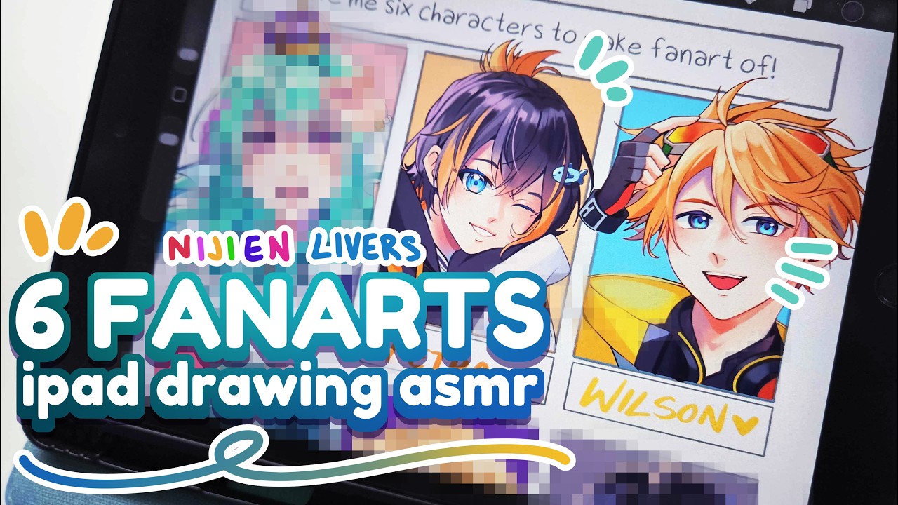 IPAD ASMR| Random 6 Fanart Drawing!