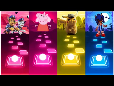 Paw Patrol vs Peppa Pig vs Sonic.exe vs Pikachu - Tiles Hop EDM Rush