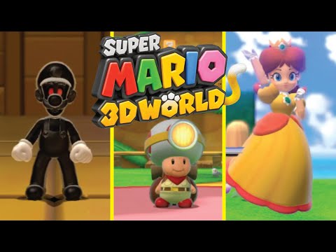 Super Mario - Playing Shadow Luigi, Daisy, and Captain Toad!! (Super Mario 3D World)