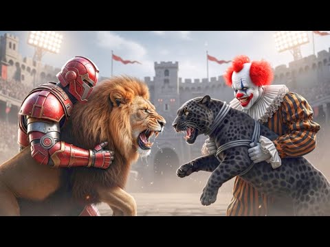 Ferocious IRON MAN LioN 🆚 Massive JOKER MAN PANTHER | Ultimate Wild Animal Fights Showdown?