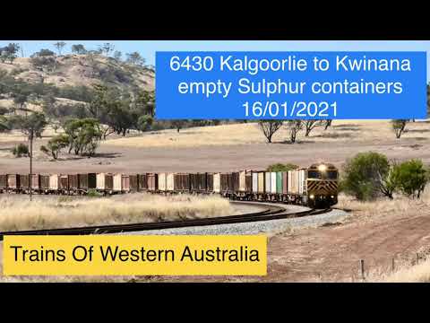 Australian Trains 85 - Aurizon Kalgoorlie to Kwinana Sulphur container train In Avon Valley Toodyay