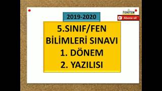 5.SINIF 1. DÖNEM 2. FEN BİLİMLERİ YAZILISI