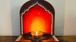 Diwali Decor | Kolam on wood | Diya Decoration