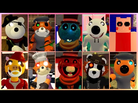 MAPRP ALL JUMPSCARES!? (Custom skins part 1) - ROBLOX PIGGY RP!