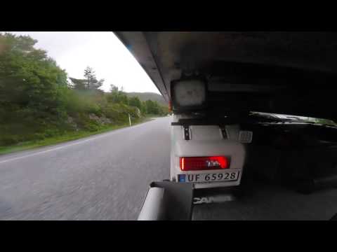 Scania R520 driving from Gursken to Larsnes