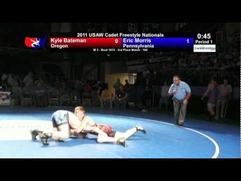 Cadet Freestyle 3rd 160 - Eric Morris (PA) vs. Kyle Bateman (OR)