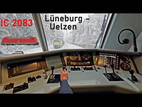 Winterwunderland | IC 2083 Lüneburg - Uelzen | Führerstandsmitfahrt | Baureihe 101 | 4K