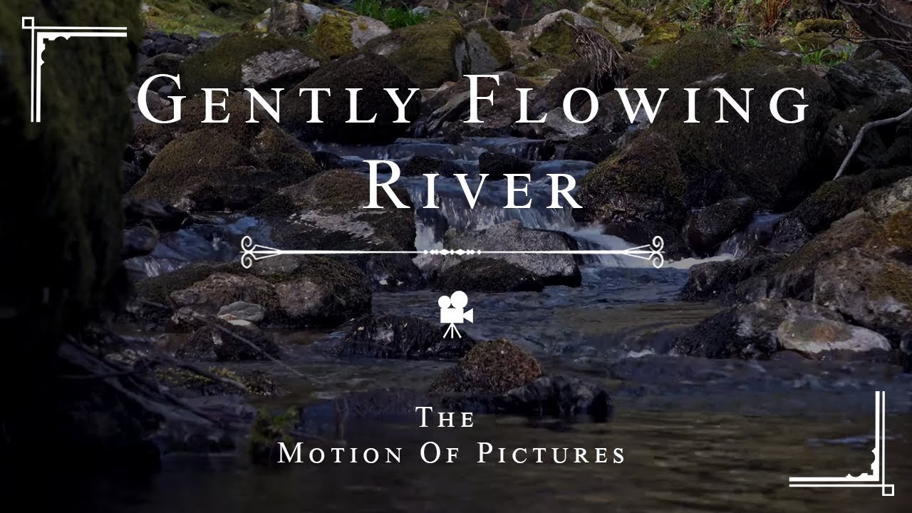 A Gently Flowing River Over Rocks (Ambient background video)