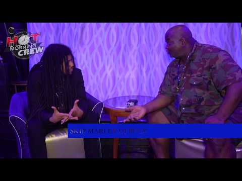 Skip Marley sits and talks with Dj Buck after his performance on the Welcome To JamRock Cruise.
