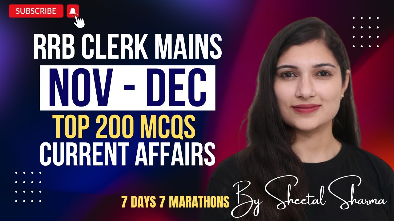 RRB CLERK 2025 | NOV - DEC 2025 CURRENT AFFAIRS MARATHON | RBI OFFICE ATTENDANT #rbiofficeattendant
