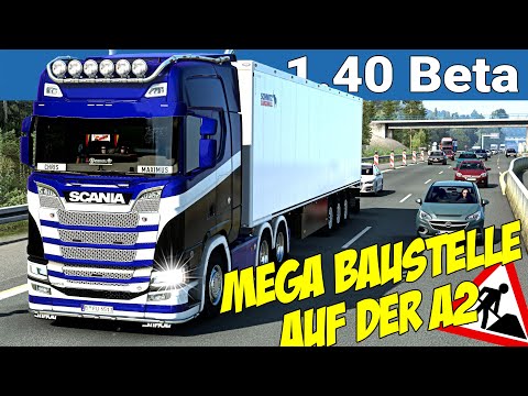 ETS2 1.40 Open Beta ★ MEGA Baustelle auf der A2 [1745] EURO TRUCK SIMULATOR 2