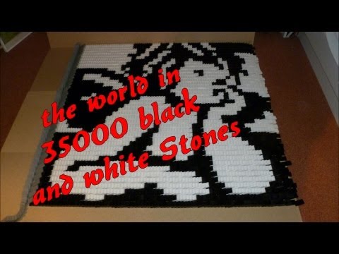 the world in 35000 black and white stones