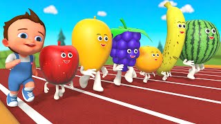 Learning Fruits Names - Talking Fruits Running Race Fun Playing with Little Baby | Kids Educational