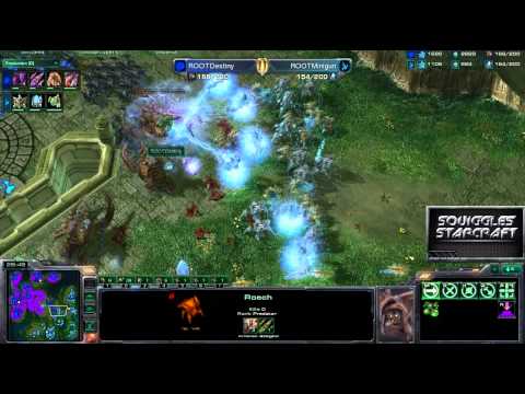 (HD) EPIC!!! ROOTMinigun vs ROOTDestiny PvZ shattered temple Starcraft 2