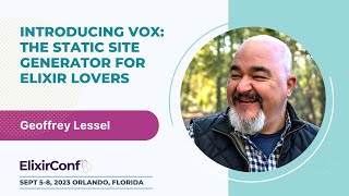 Download the video "ElixirConf 2023 - Geoffrey Lessel - Introducing Vox: the static site generator for Elixir lovers"