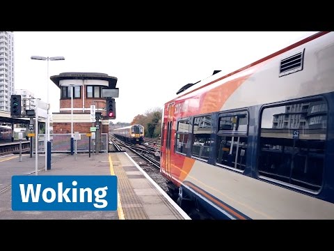 South West Trains at windy Woking