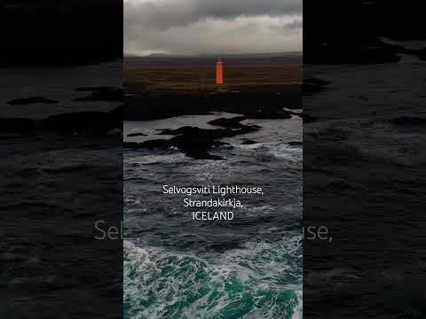 Selvogsviti Lighthouse, Strandakirkja, Iceland. #travel #iceland #drone #lighthouse #dji