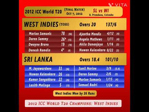 2012 WORLD CUP T20 (FINAL MATCH) WEST INDIES VS SRI LANKA