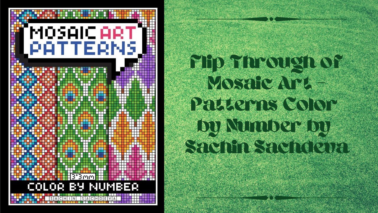 Flip Through of Mosaic Art - Patterns Color by Number by Sachin Sachdeva