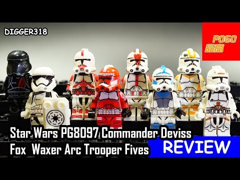 Lego Star Wars Pogo Bootleg PG8097 Commander Deviss Fox  Waxer Arc Trooper Fives Review 4K