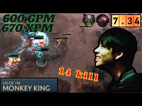 Monkey King By Ana Fast Farm 600 GPM + 670 XPM - 14 Kill  | Dota 2 live | Ana Stream Moment 437