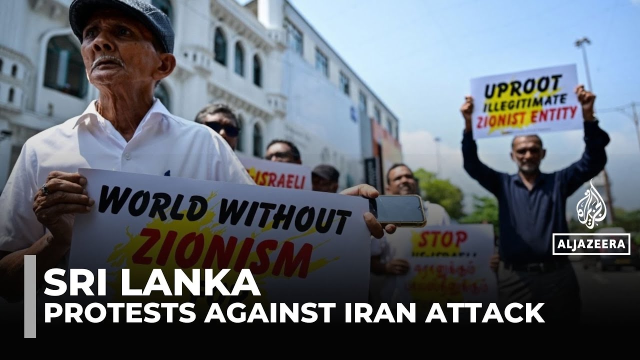 Sri Lanka protests: Demonstrators condemn strikes against Iran