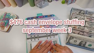CASH ENVELOPE AND SINKING FUNDS STUFFING | married 24 yr old budget | low income | september #3