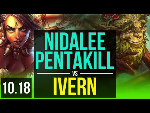 NIDALEE vs IVERN (JUNGLE) | Pentakill, KDA 20/1/4, Legendary | KR Diamond | v10.18