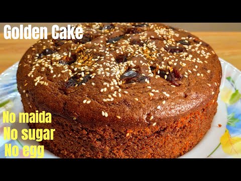 How To Make Eggless Atta Cake | Wheat flour,jaggery,dates and ginger cake, आटा गुड़ और खजूर का केक