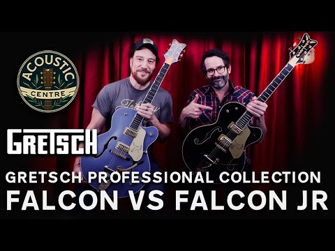 Gretsch Falcon Showdown – Cerulean Smoke Pro vs Black Falcon Junior – Acoustic Centre Melbourne
