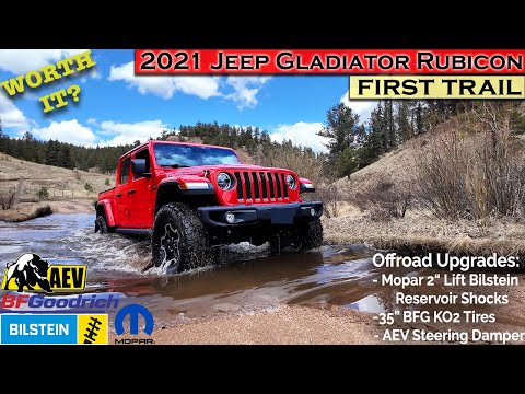 First Offroad Test | 2021 Jeep Gladiator Rubicon Build | 2" Mopar Bilstein Reservoir Lift | 35" KO2s