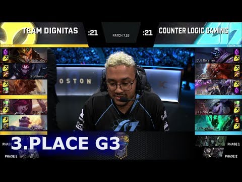 Dignitas vs CLG | Game 3 3rd Place S7 NA LCS Summer 2017 Play-Offs Boston | DIG vs CLG G3